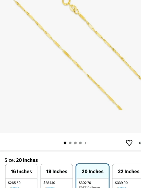 NIB 14K Solid Yellow 1mm Singapore Bar Chain 20" - Picture 12 of 14